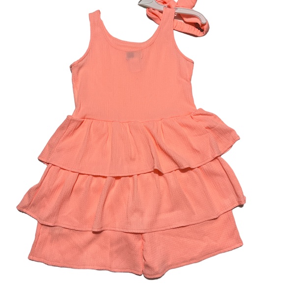 NWT Freestyle Revolution Girls' 2-Piece Sleeveless Dress - neon coral, 6x - Picture 3 of 3